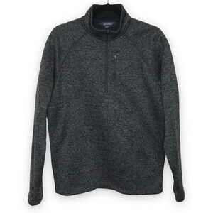 Eddie Bauer 1/4 Zip Pullover Gray Sweater Sweatshirt Long Sleeve Size Medium
